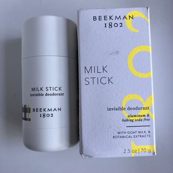 BEEKMAN 1802 Milk Stick Invisible Deodorant Aluminum Free Full Sz 2.5oz/75g NEW - Picture 1 of 5
